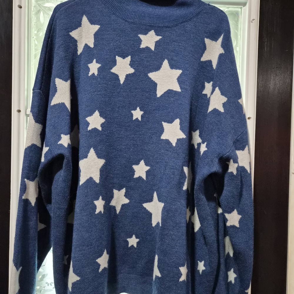 Coraline Blue Star Pattern Sweater